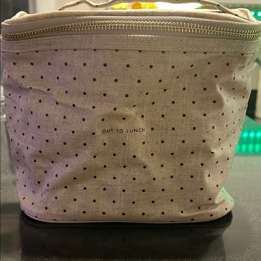 Kate Spade Cream and Black Polka Dot lunch box